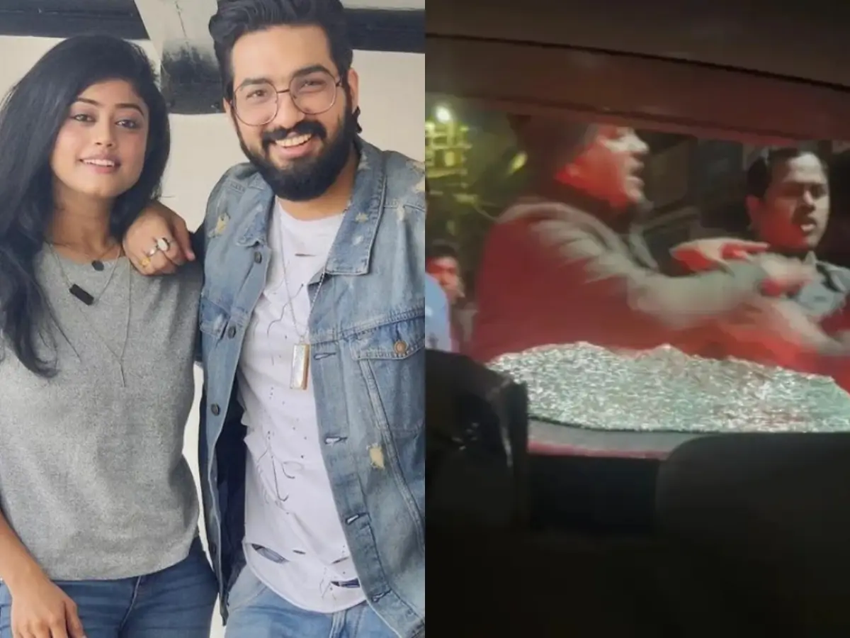 Sachet–Parampara mobbed in West Bengal, video of crowd smashing their car's rear glass goes viral | Watch Sachet–Parampara mobbed in West Bengal, video of crowd smashing their car's rear glass goes viral | Watch