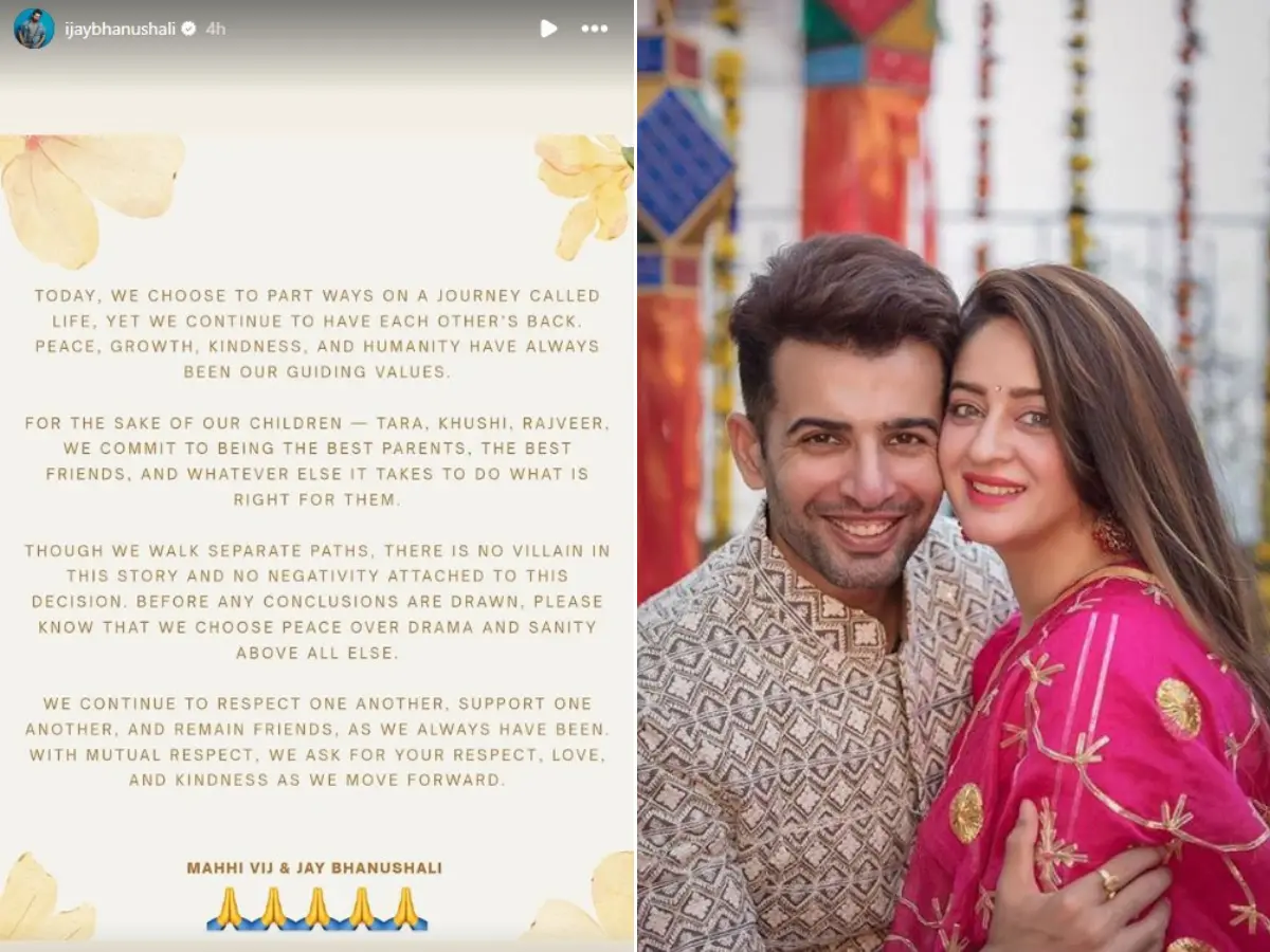 Jay Bhanushali and Mahhi Vij officially announce their divorce; 'For the sake of our children...'