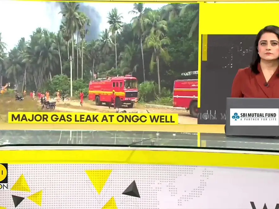 Oil Well Located in Konaseema's Razole Area, Gas Pipeline Leak Triggers Fire