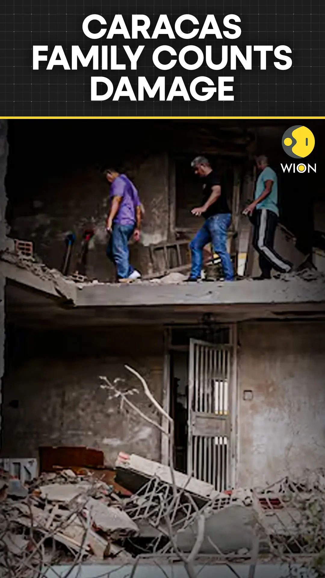 Caracas Family Shows Home Damaged by Shrapnel After US Strikes on Military Complex