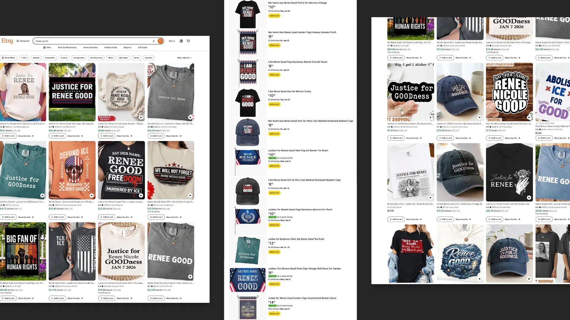 Hours after Renee Nicole Good's death in ICE shooting, merchandise appears online