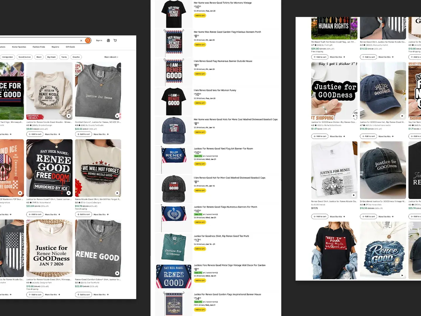 Hours after Renee Nicole Good's death in ICE shooting, merchandise appears online Hours after Renee Nicole Good's death in ICE shooting, merchandise appears online