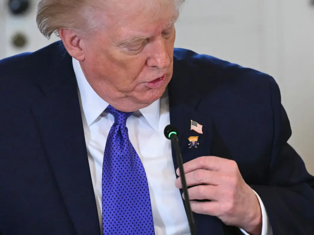 US President wears 'happy Trump’ lapel pin but says he's 'never happy' - WATCH US President wears 'happy Trump’ lapel pin but says he's 'never happy' - WATCH