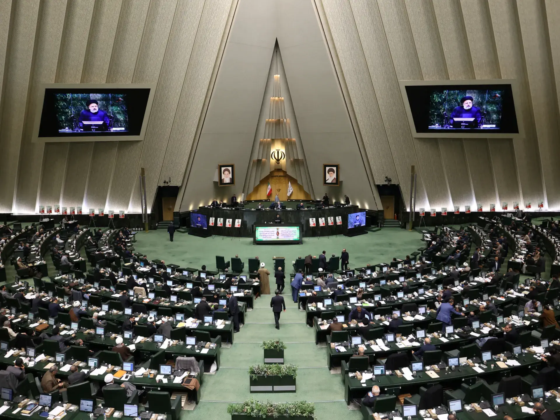 'Death to America': Chants heard in Iran's Parliament as lawmakers discuss the protests shaking the nation