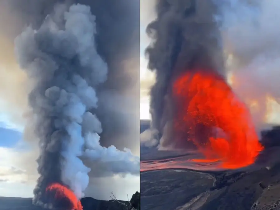 WATCH | Stunning video captures Hawaii’s Kilauea volcano unleashing lava fountain