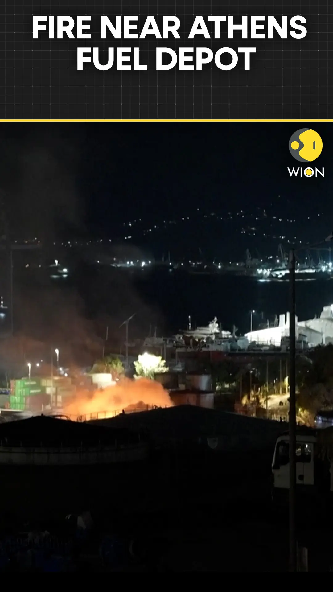 Fire Breaks Out Near Fuel Storage in a Residential Area West of Athens