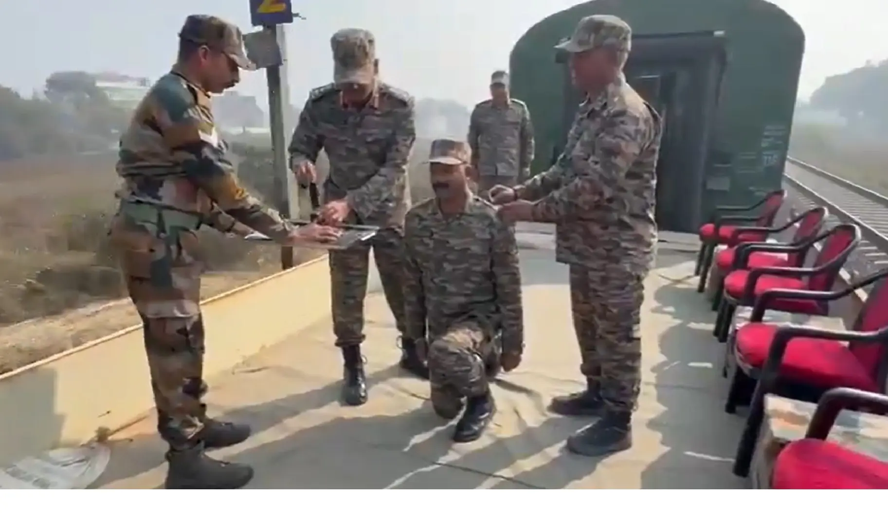 Watch: Indian Army holds rare promotion event aboard running train