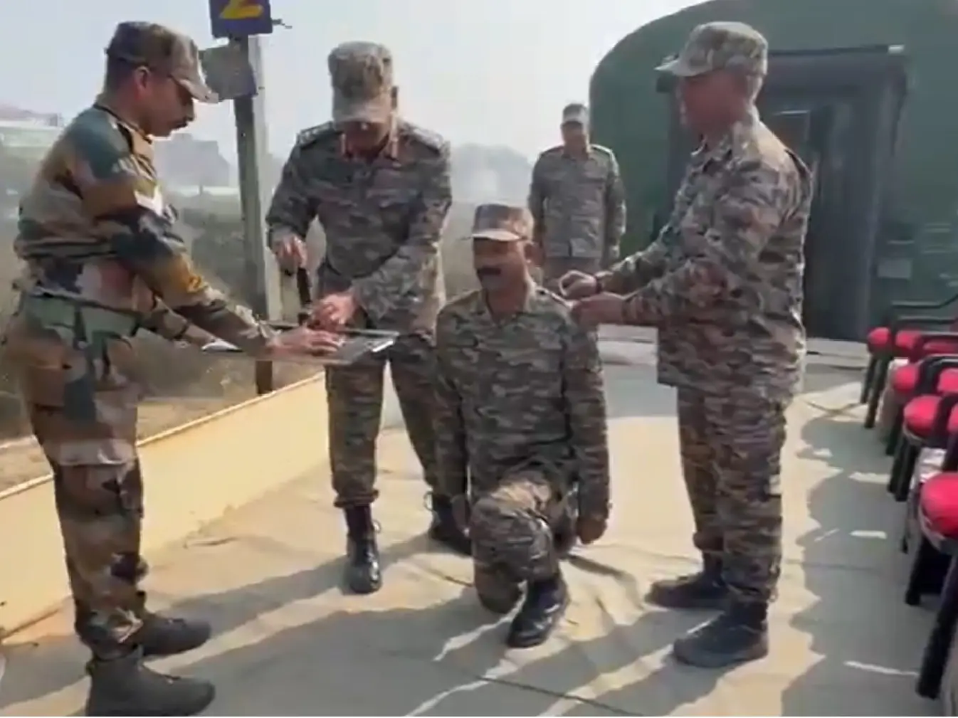 Watch: Indian Army holds rare promotion event aboard running train