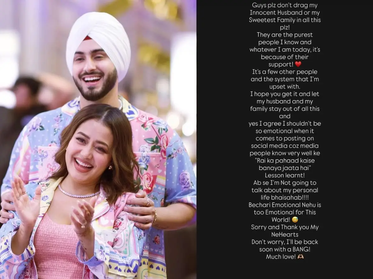 Neha Kakkar reacts to divorce rumours after deleting post on break from relationships and work Neha Kakkar reacts to divorce rumours after deleting post on break from relationships and work