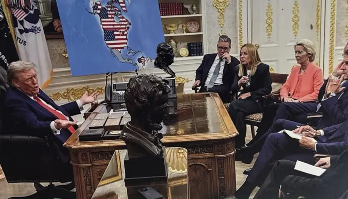 Trump shares new American map including Canada and Greenland as its part; Meloni, Macron watch