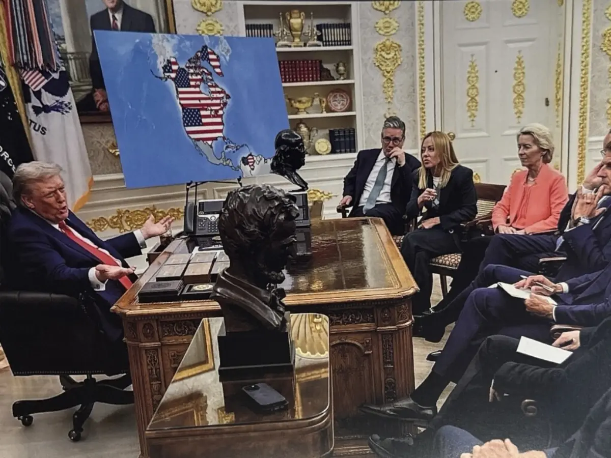 Trump shares new American map including Canada and Greenland as its part; Meloni, Macron watch