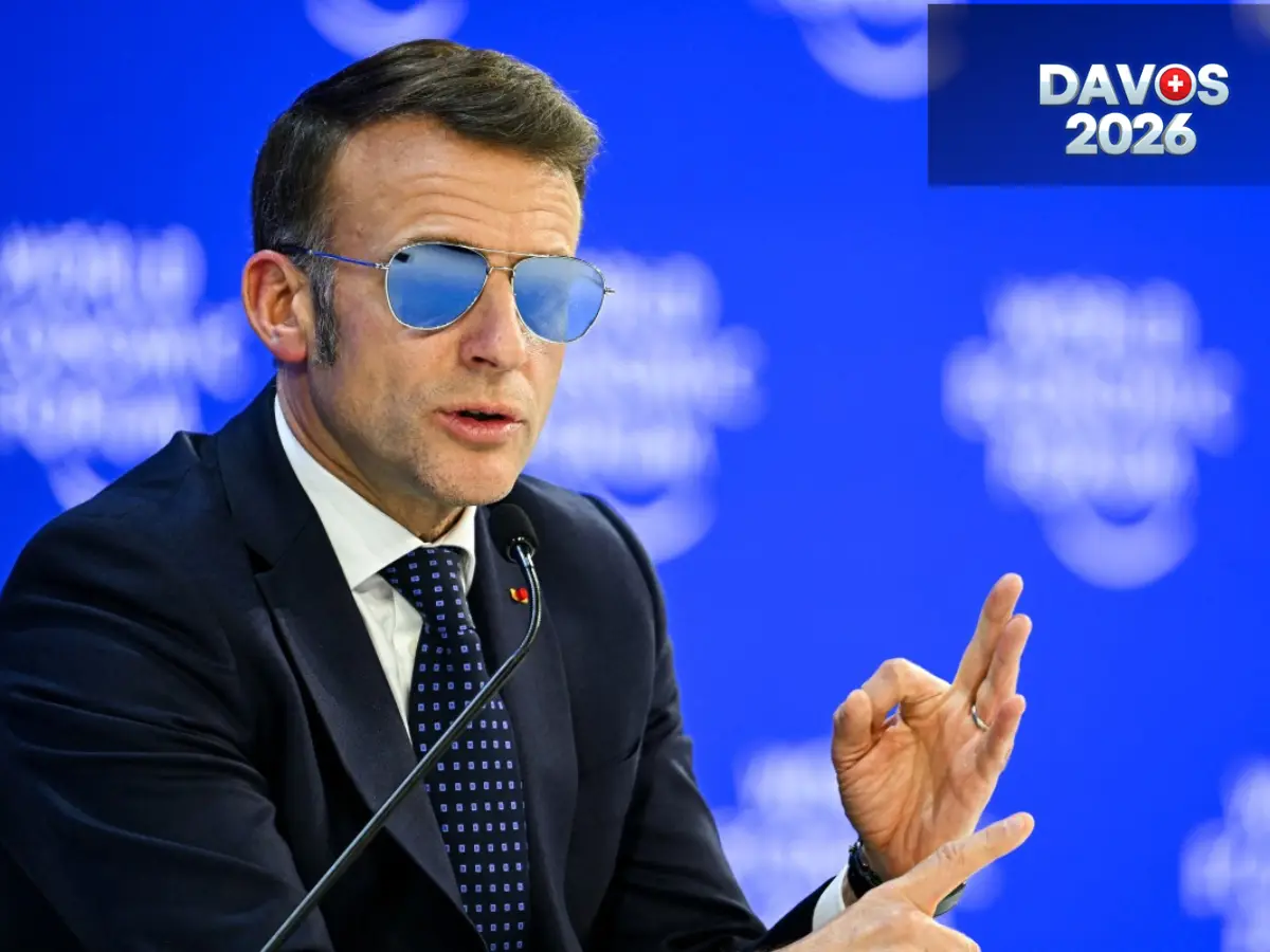 Davos 2026: Why Emmanuel Macron took the stage wearing aviator sunglasses.  Deets inside