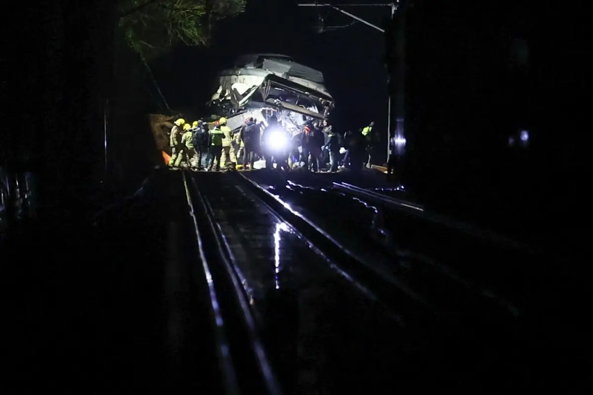 Train derails near Barcelona after hitting collapsed wall; driver killed, dozens injured