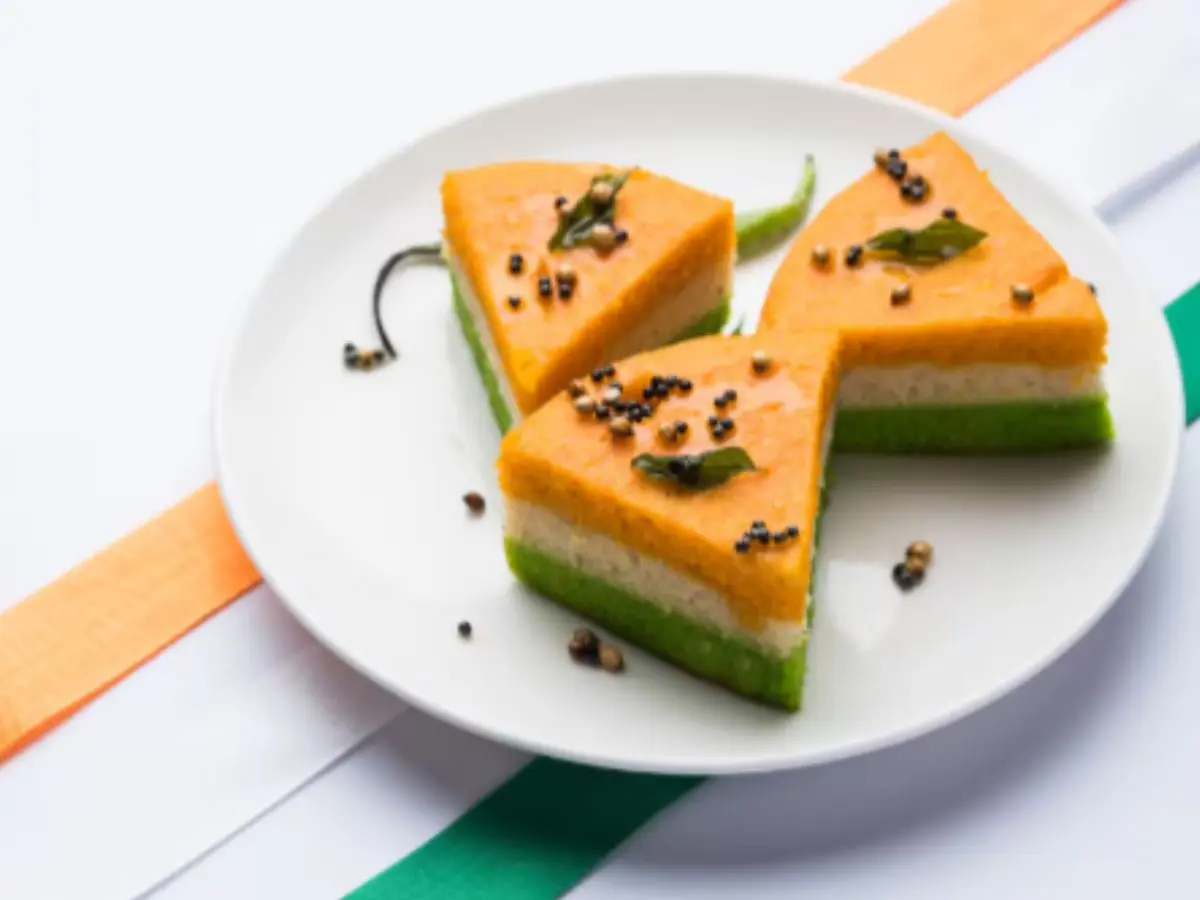 Tricolour dhokla