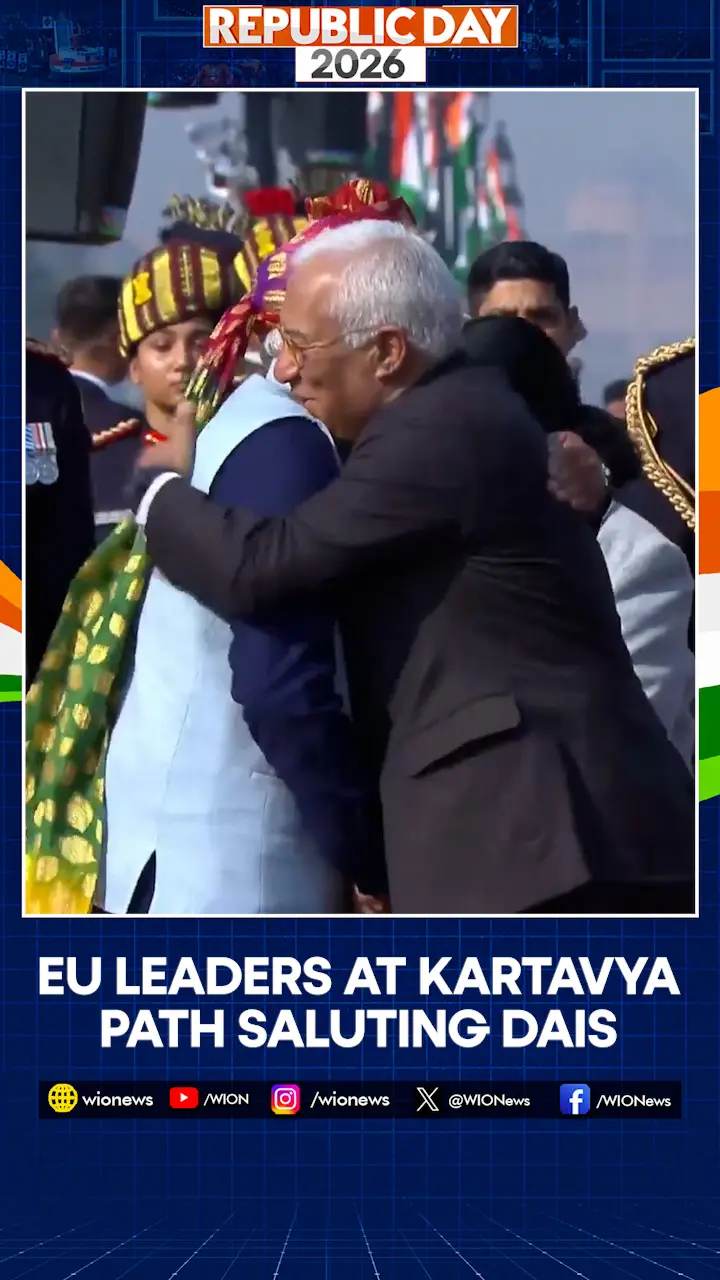 Republic Day 2026: Antonio da Costa & Ursula Von Der Leyen Arrive at Kartavya Path