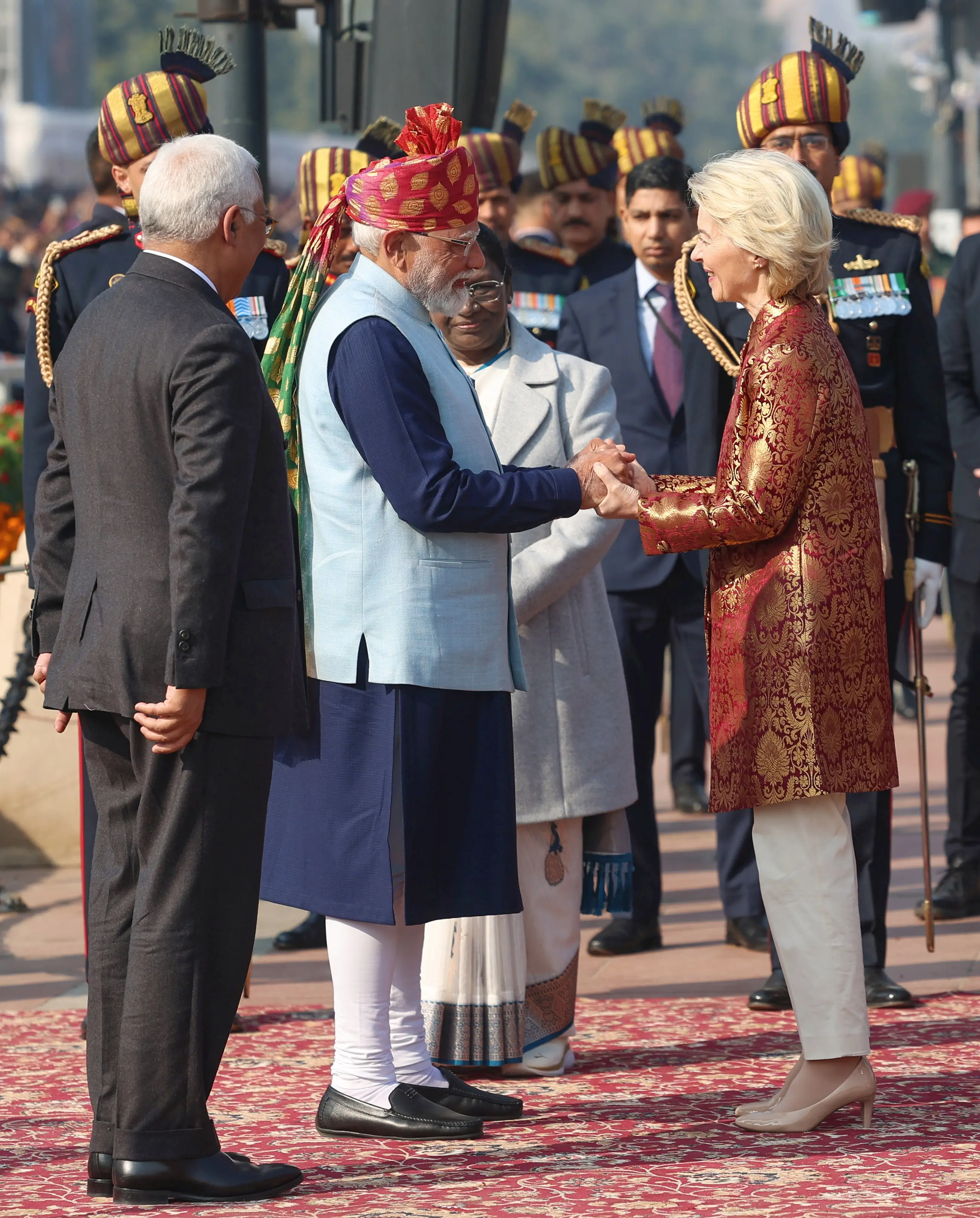PM Modi greets Chief Guest Ursula von der Leyen