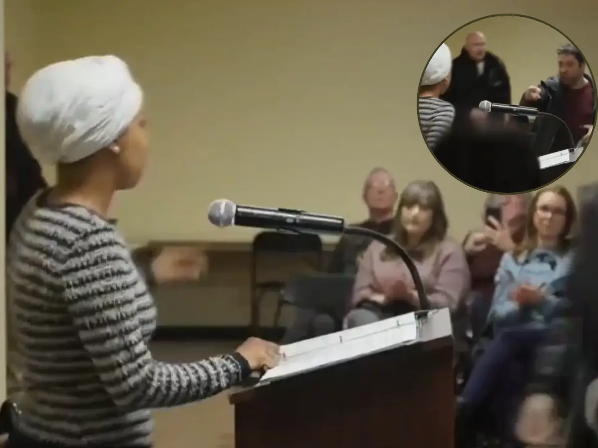 Trump 'enemy' Ilhan Omar attacked during Minneapolis town hall, sprayed with mystery liquid | VIDEO