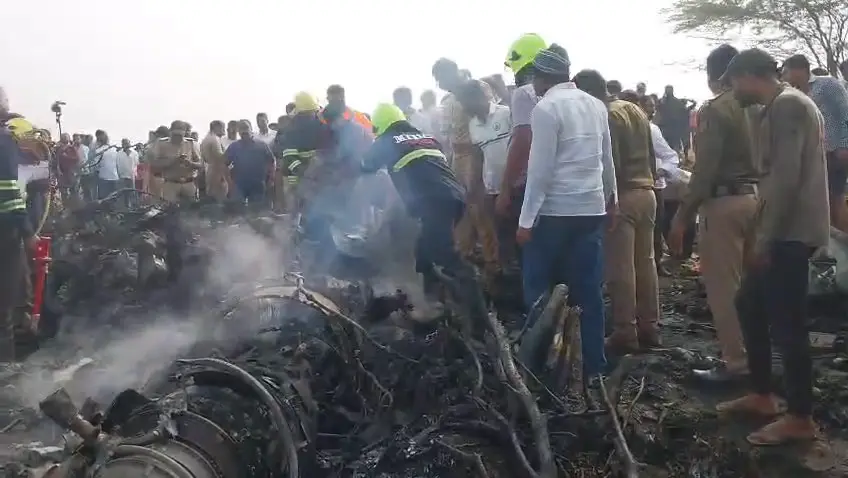 Aircraft split into pieces
