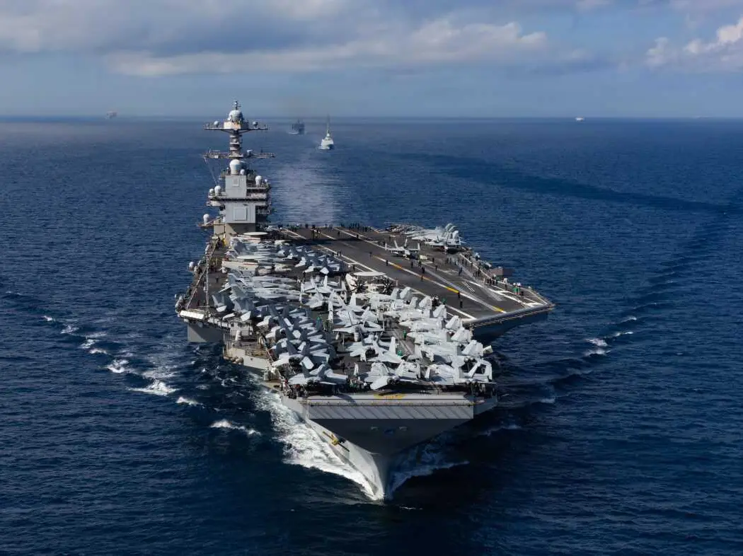 Does the US deployed its largest aircraft carrier USS Gerald R. Ford to protect Israel from Iran?