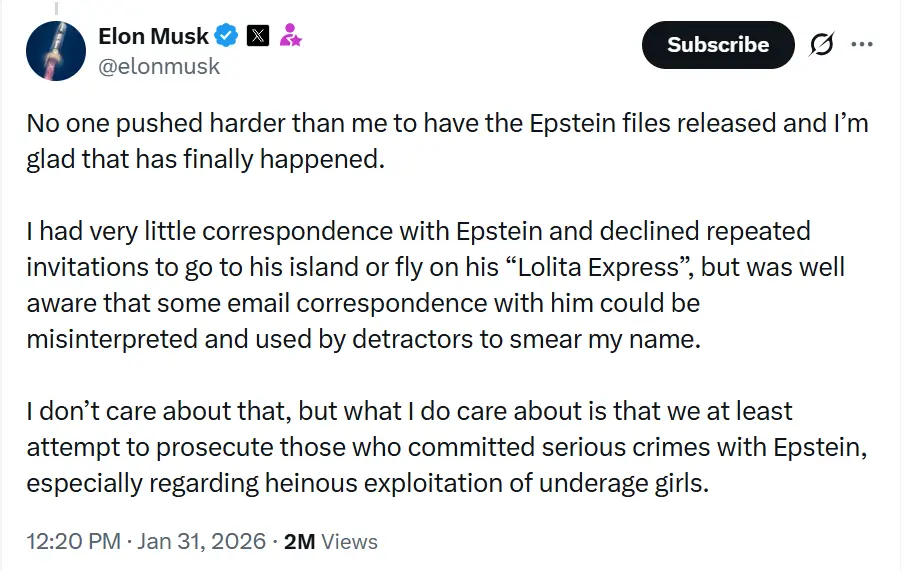 Musk’s response and denial