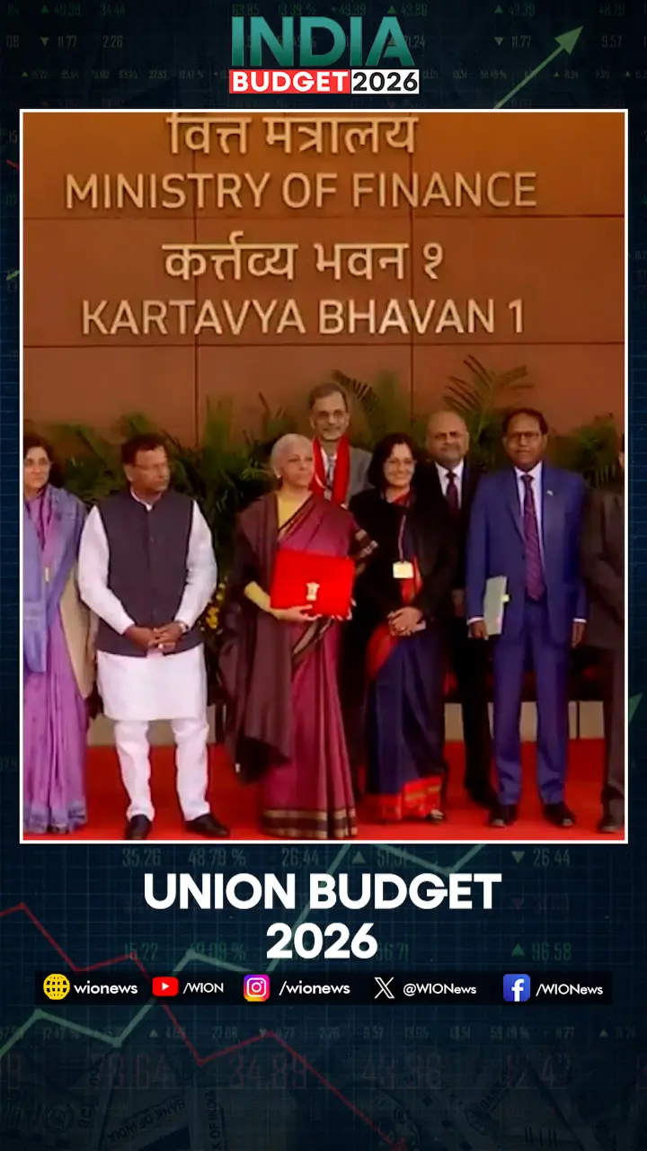Nirmala Sitharaman, Along With Her Team, With the Budget Tablet Outside the Ministry of Finance