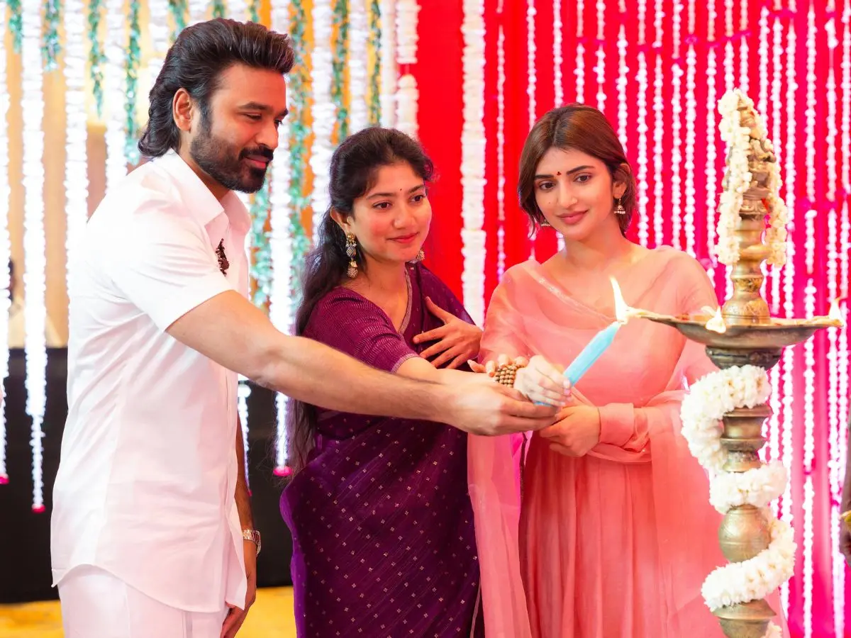 Dhanush’s D55 goes on floors with pooja ceremony; Mammootty, Sai Pallavi and Sreeleela on board | See pics