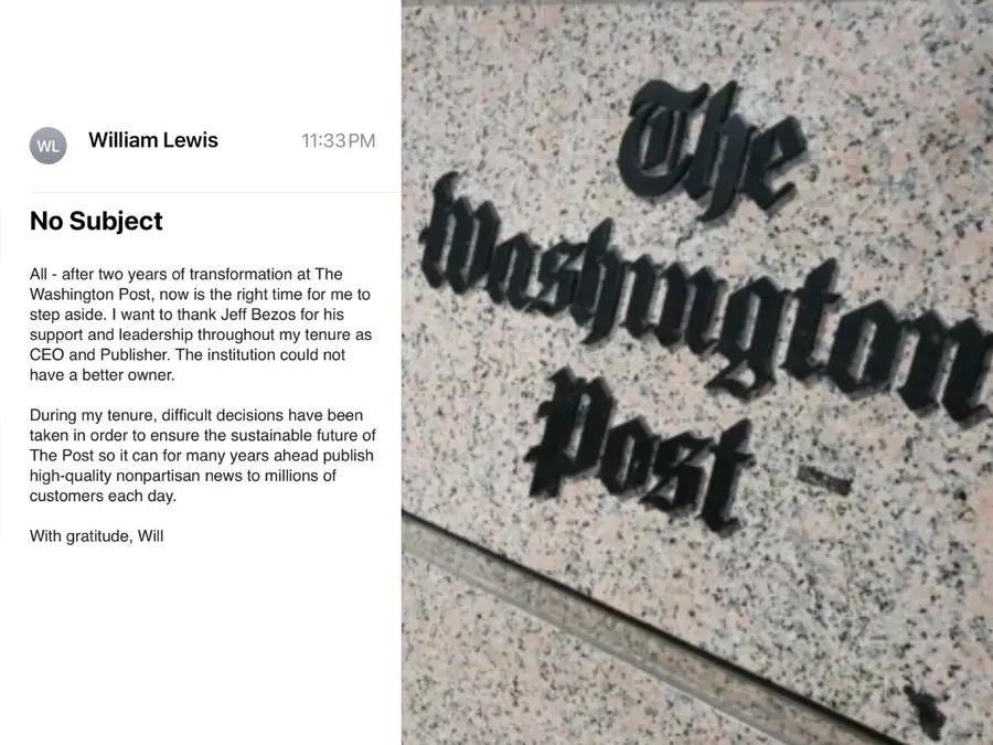 'To ensure sustainable future': Washington Post CEO Will Lewis resigns days after mass layoff - What's happening