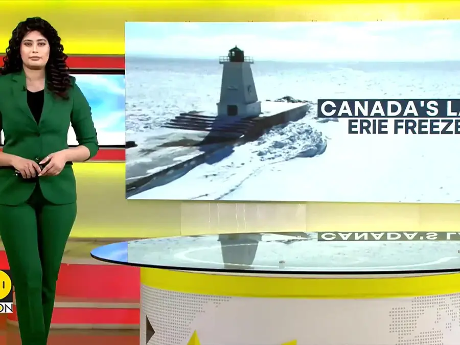 Canada: Lake Erie Turns Into a Snowy Desert 