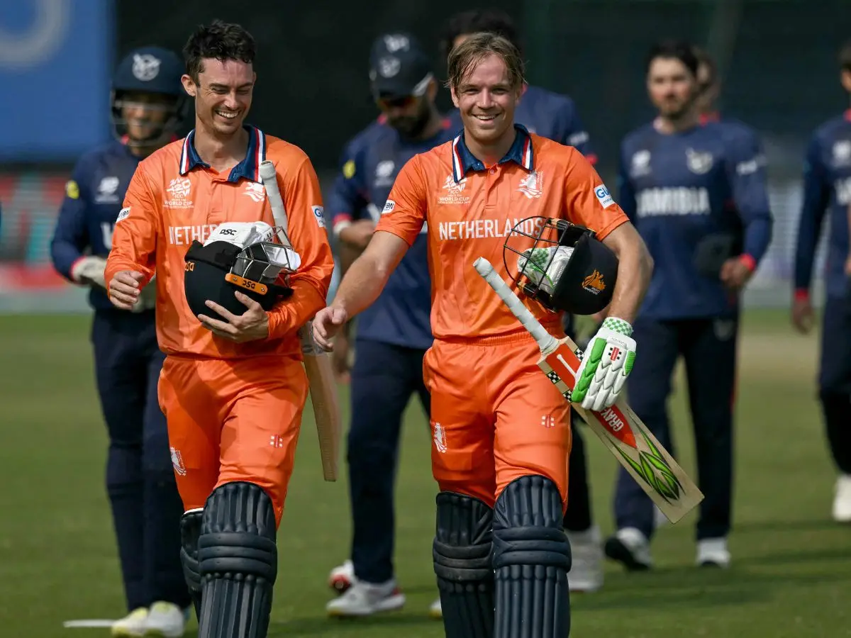 T20 World Cup: Bas de Leede stars in Netherlands’ biggest win by wickets vs Namibia T20 World Cup: Bas de Leede stars in Netherlands’ biggest win by wickets vs Namibia