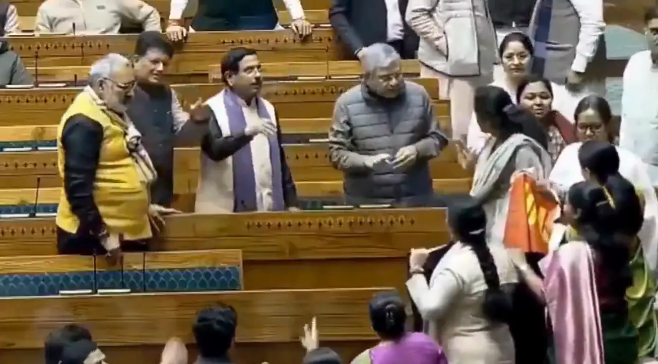 WATCH | BJP shares video of Lok Sabha standoff near PM’s seat, says 'degrading behaviour' by Opposition