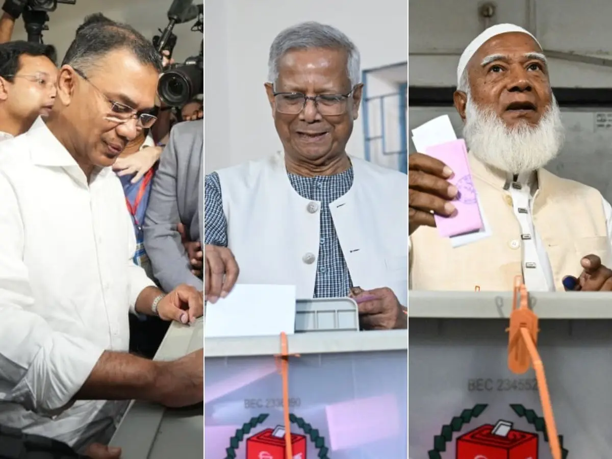 BNP’s Tarique vs Jamaat’s Shafiqur: Leaders cast vote in Bangladesh elections, Yunus calls it ‘day of freedom’