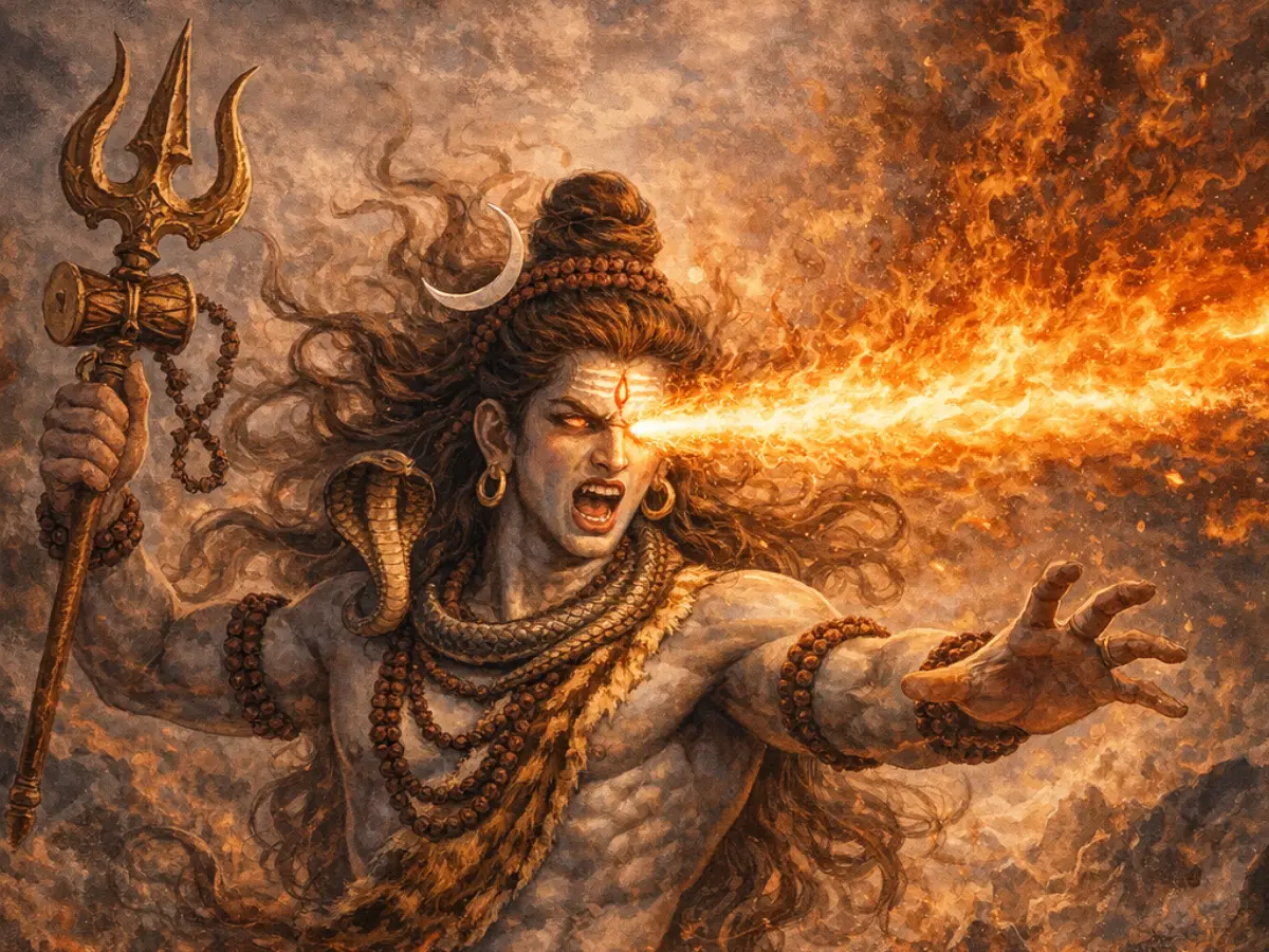 Shiva's third eye opened