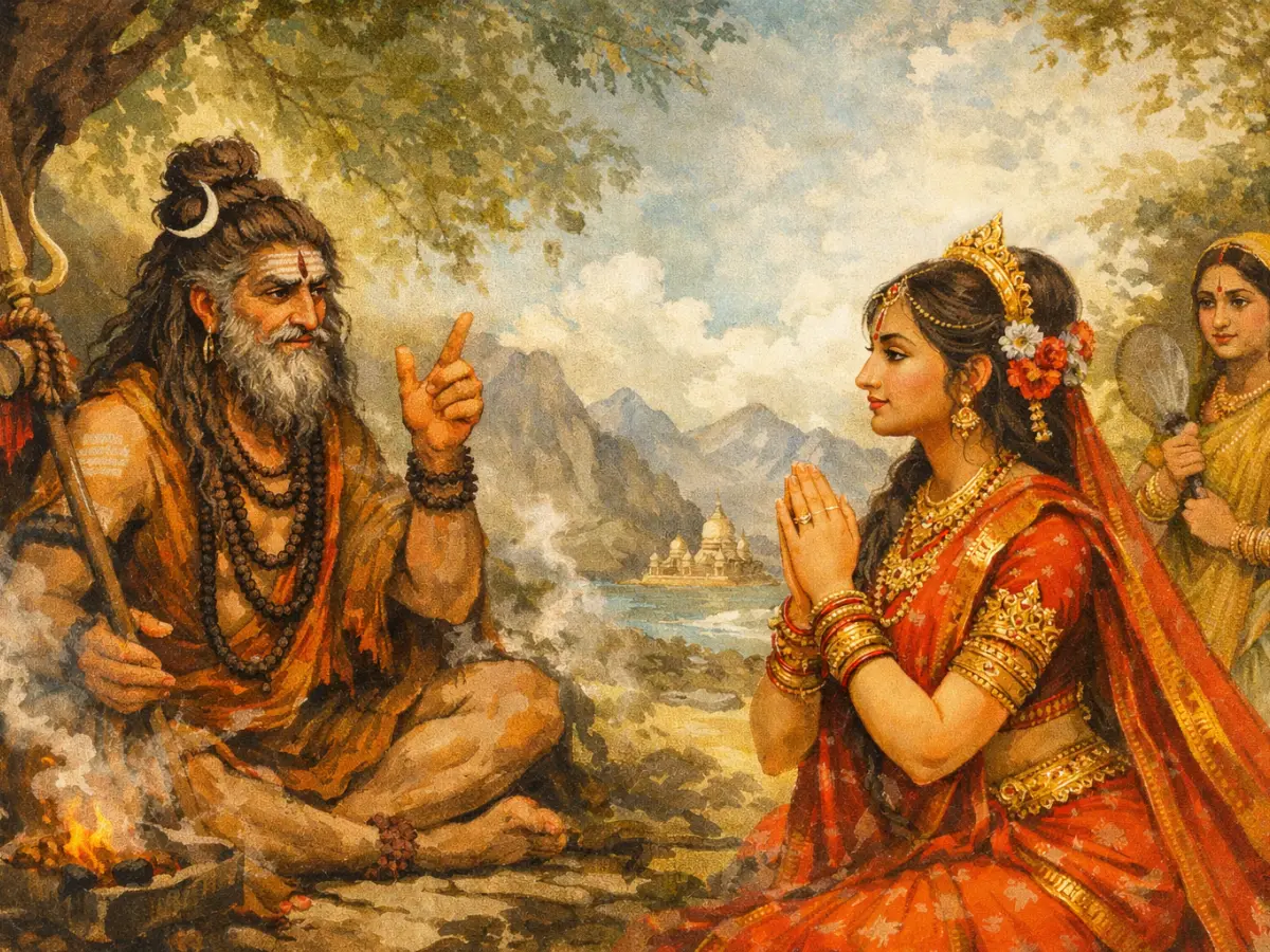 Lord Shiva tested Goddess Parvati's intense penance