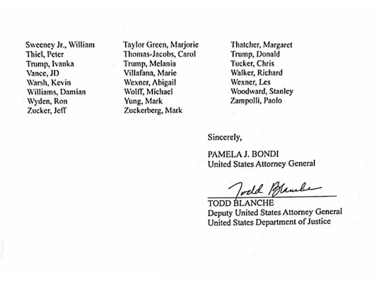 US politicians in Epstein Files