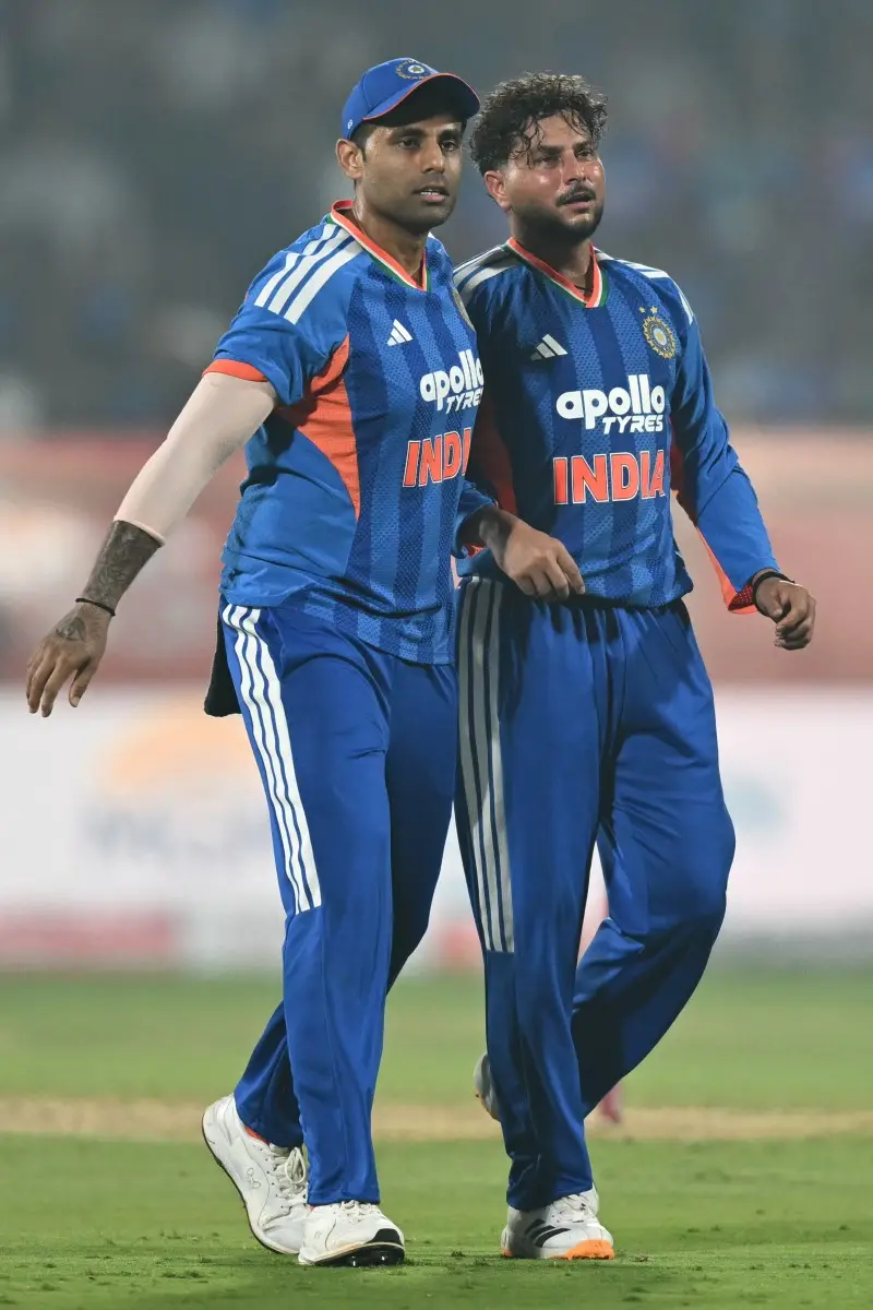 T20 World Cup 2026 | WATCH - Surya, Kuldeep recreate 'friction' from IND vs PAK to bury hatchet