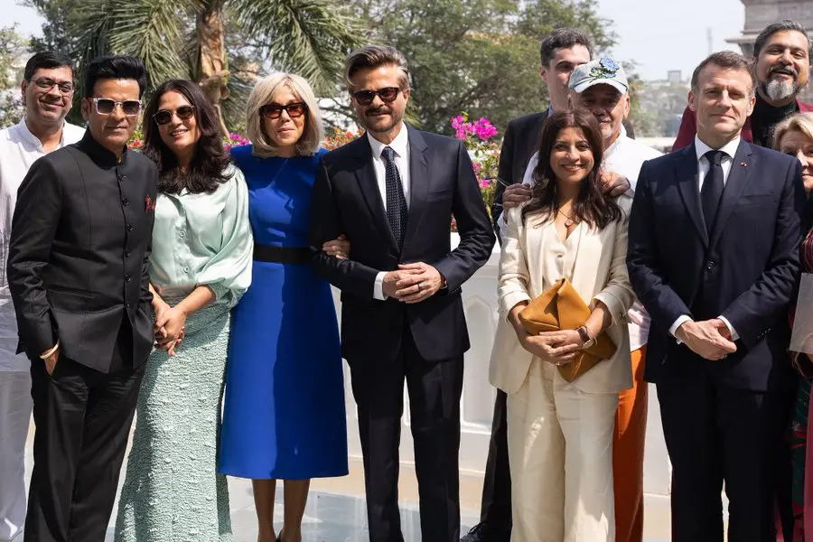 French President Emmanuel Macron meets Indian cinema ‘legends’ Anil Kapoor, Shabana Azmi, Richa Chadha as he arrives in Mumbai; see pics