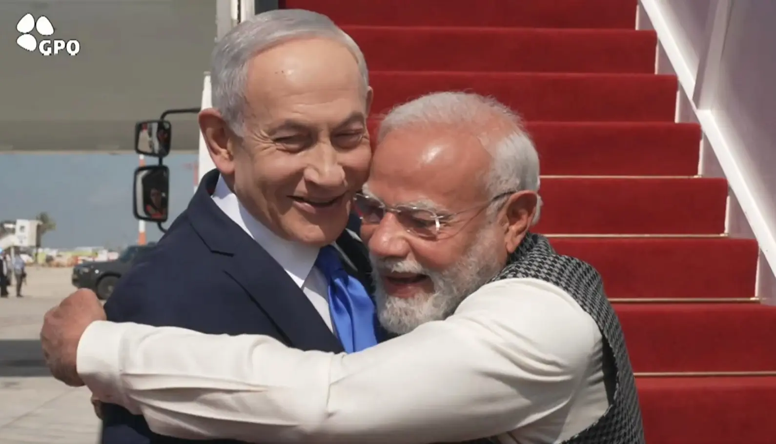 PM Modi greeted by Israeli Prime Minister Benjamin Netanyahu on landing in Israel, to address Knesset