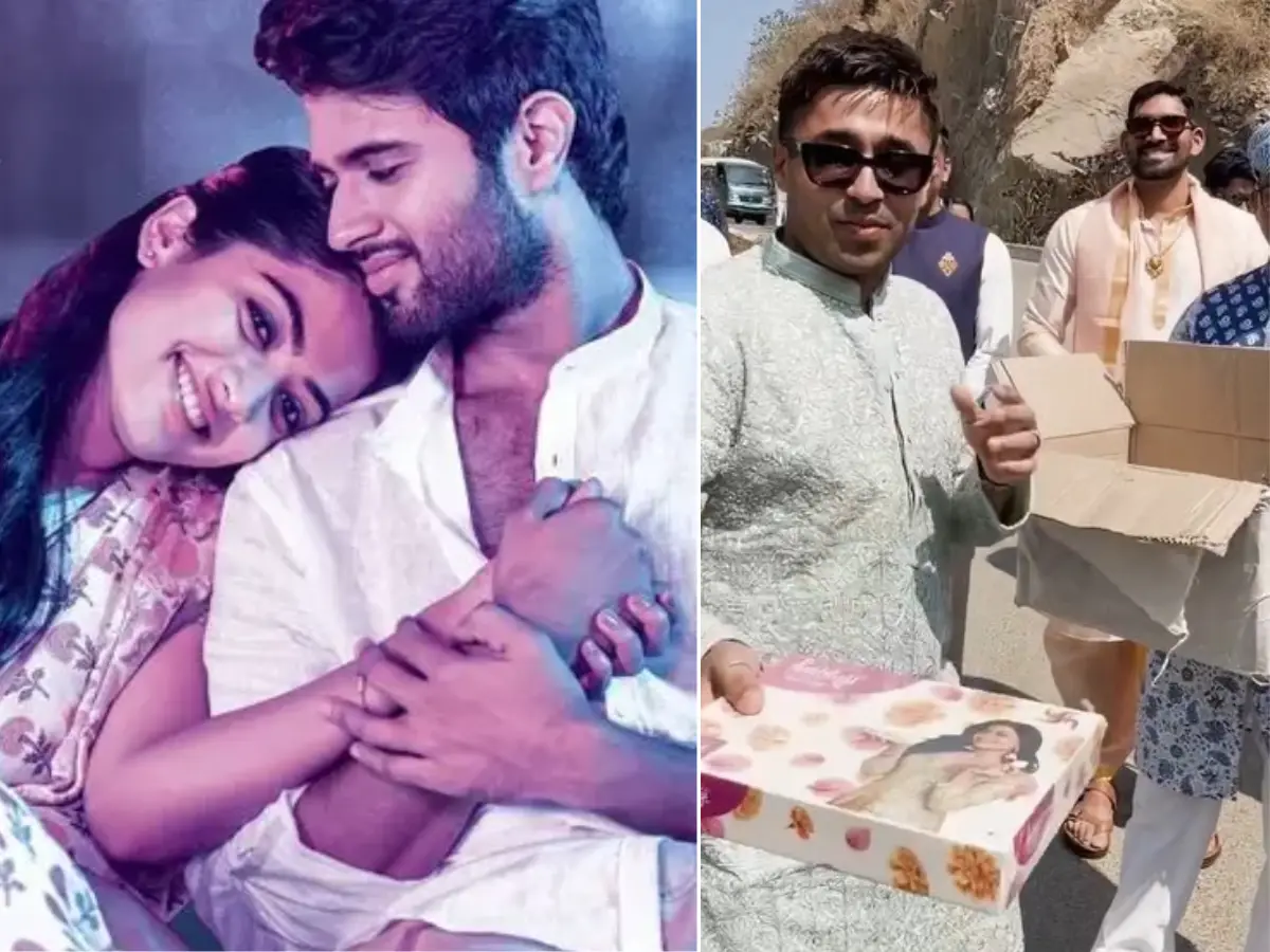 Rashmika Mandanna, Vijay Deverakonda are married: Couple's team distribute sweets outside venue