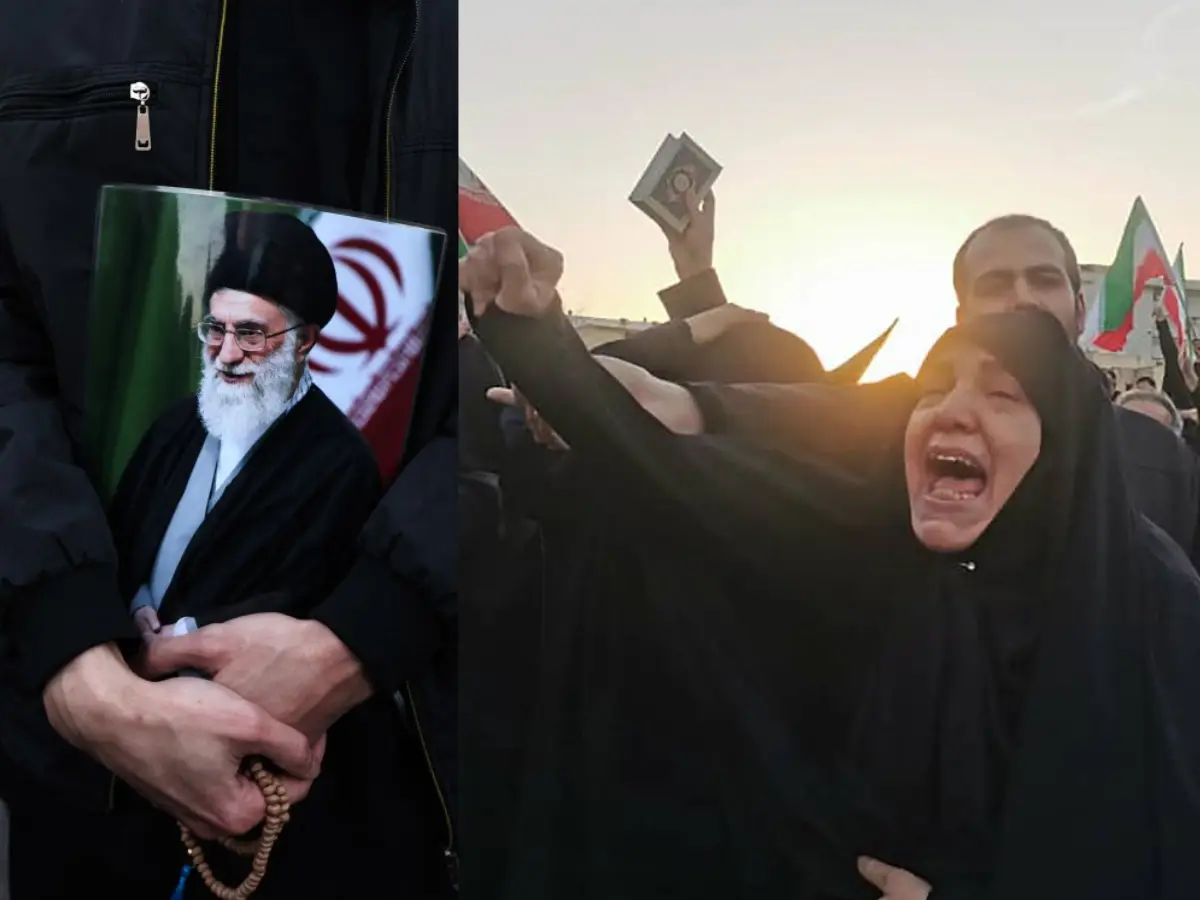 Women in hijab seen weeping inconsolably
