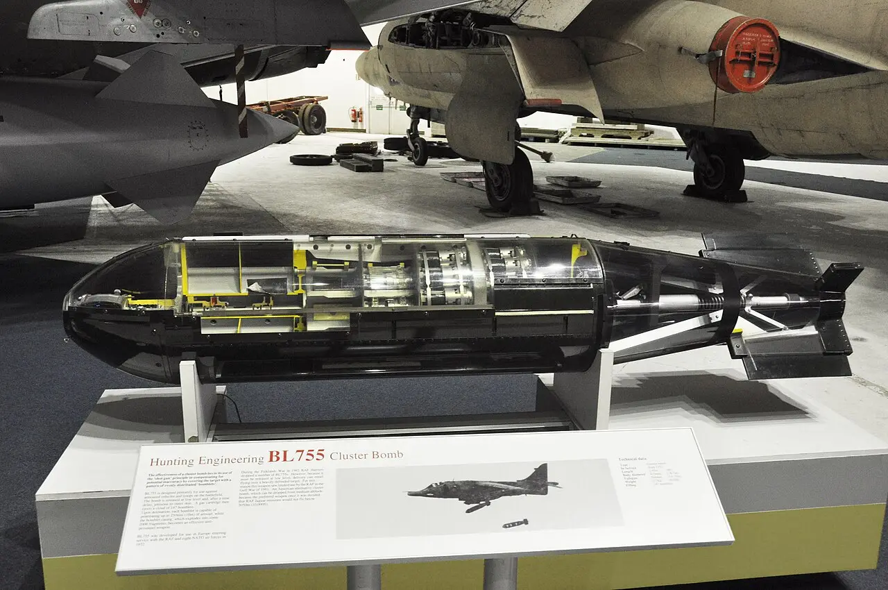 What is the mechanism, dispersal & lethality about cluster weapon?