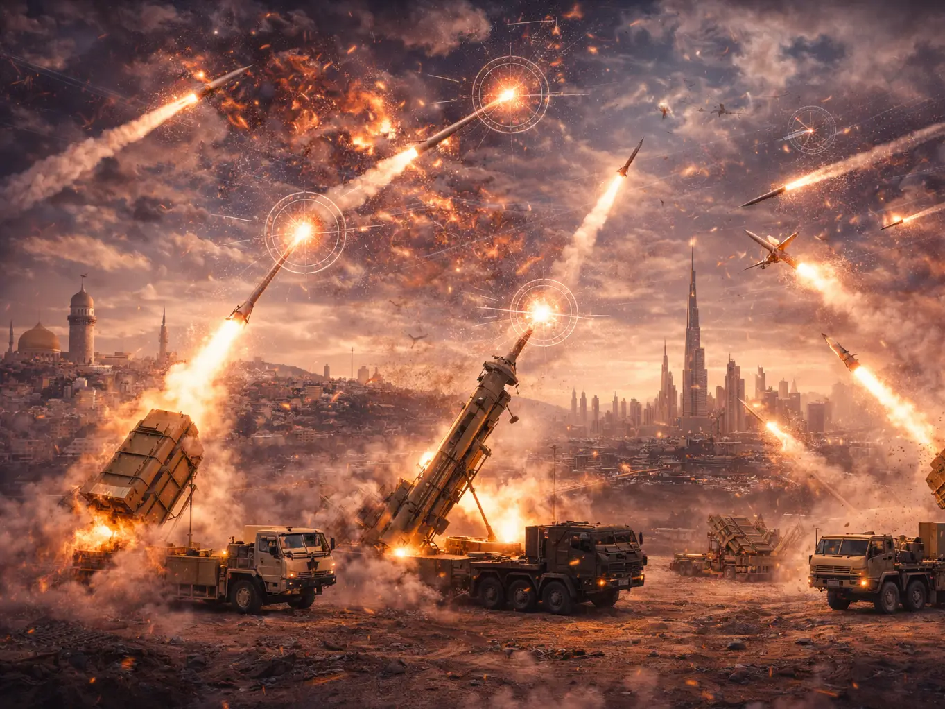 Who has the strongest air defence in the Middle East among those attacked by Iran?