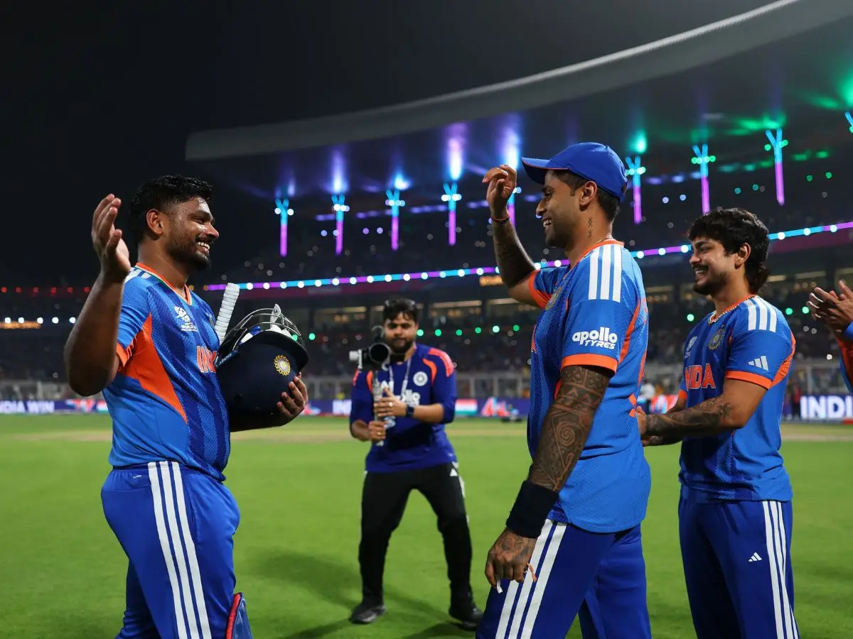 Samson responds to captain SKY in Bollywood style after crushing WI in Super 8 fixture – WATCH