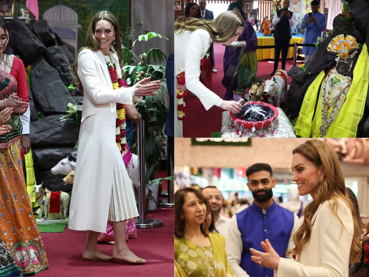 In pics |  Kate Middleton joins Holi festivities, enjoys Chai, tries garba and offers milk to a deity’s idol