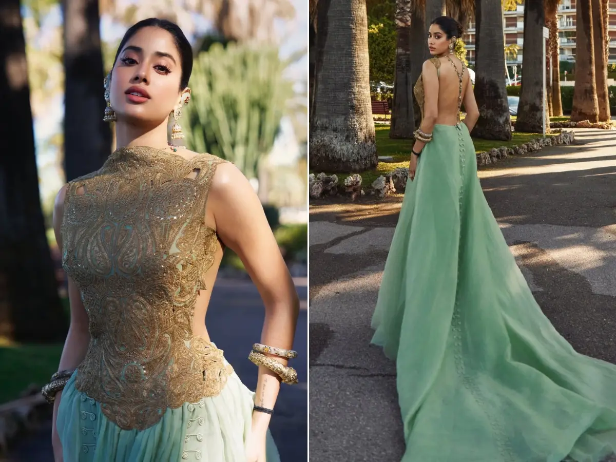 Dazzled at Cannes in mint green gown