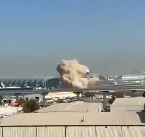 WATCH | Footage shows moment when Dubai airport was hit by drone amid Iran war