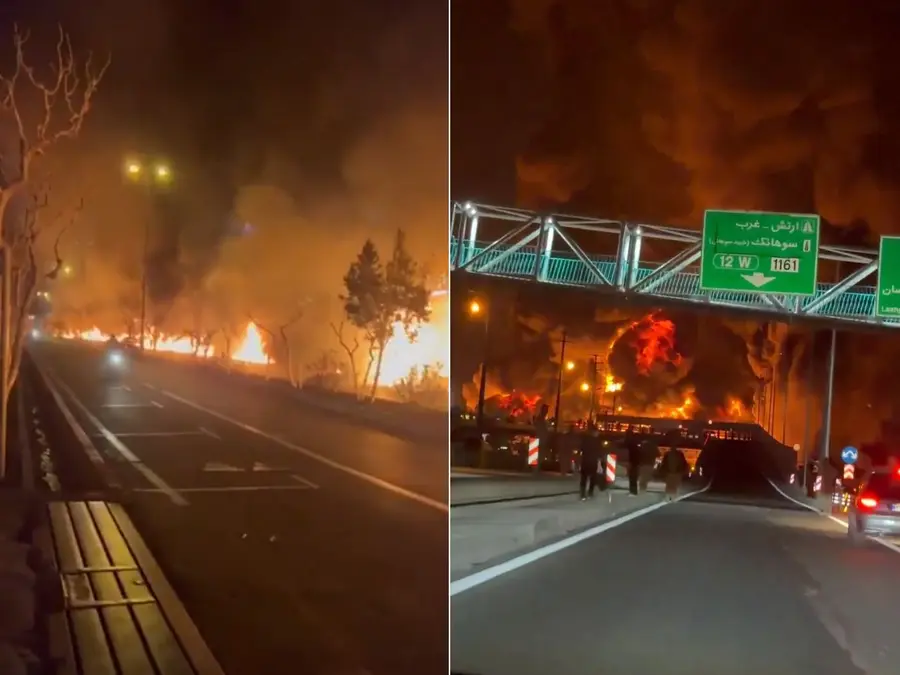 Toxic acid rain warning in Iran? Tehran burns after US, Israel strikes on oil facilities | VIDEO