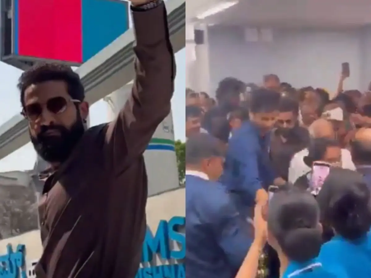 Lathi charge, escalator damaged: Jr NTR mobbed at Bengaluru hospital | Watch Lathi charge, escalator damaged: Jr NTR mobbed at Bengaluru hospital | Watch
