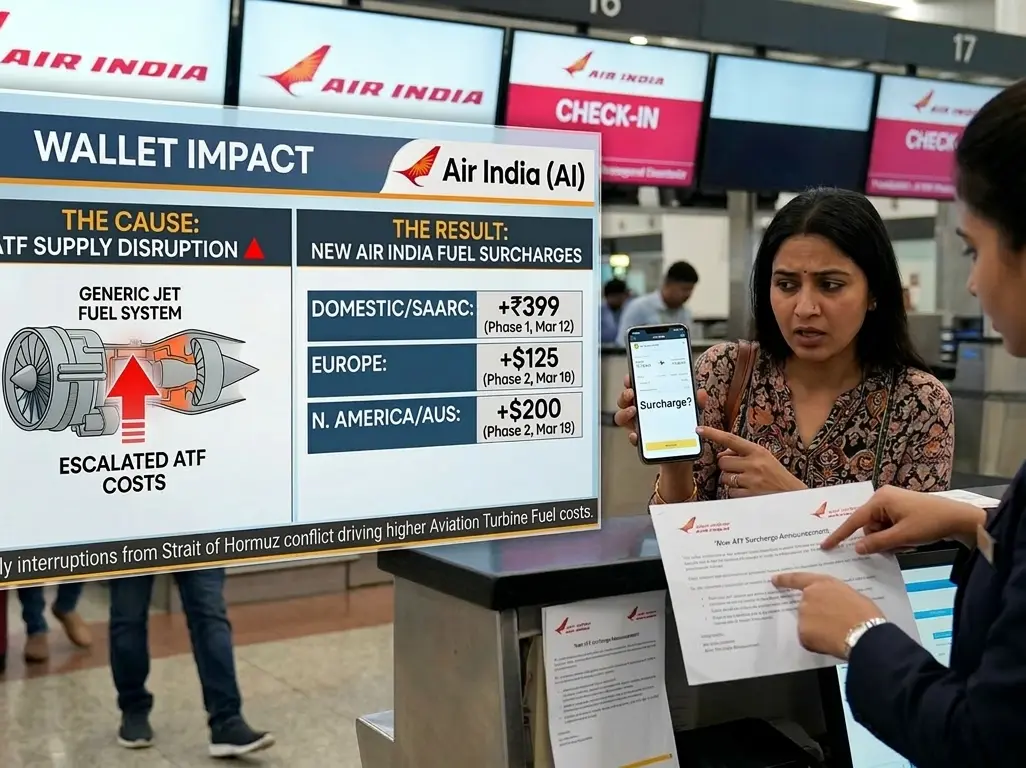 Fliers to pay up to $200 extra for Air India flights amid ATF price hike during Iran war. All you need to know Fliers to pay up to $200 extra for Air India flights amid ATF price hike during Iran war. All you need to know