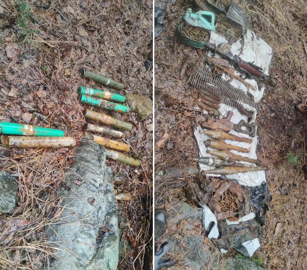 Old terrorist hideout busted in Bandipora forest, arms and ammunition recovered