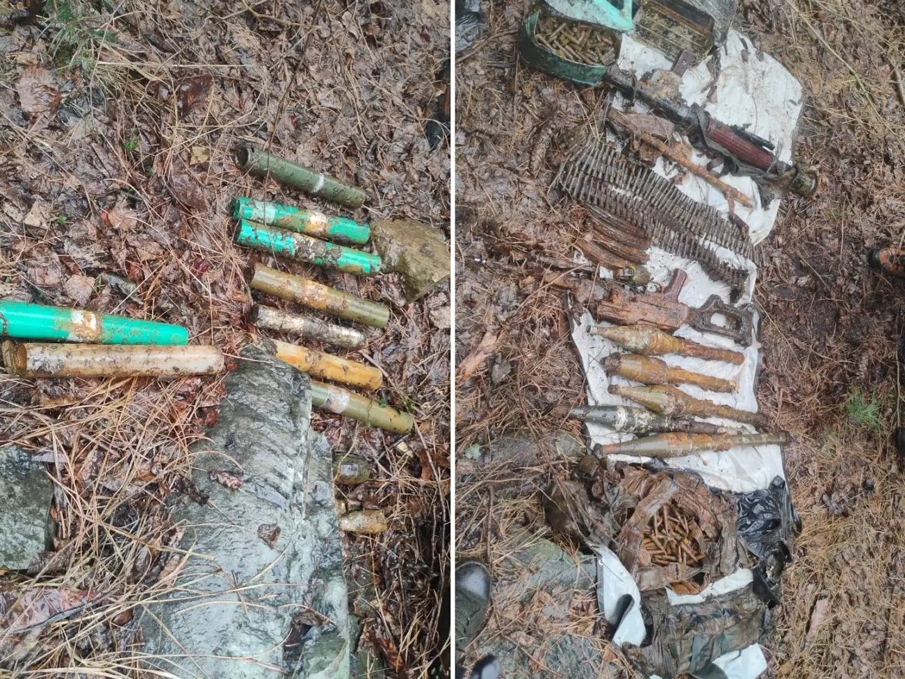 Old terrorist hideout busted in Bandipora forest, arms and ammunition recovered Old terrorist hideout busted in Bandipora forest, arms and ammunition recovered